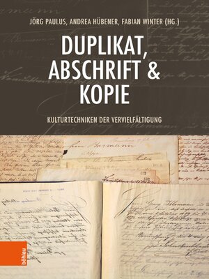 cover image of Duplikat, Abschrift & Kopie
